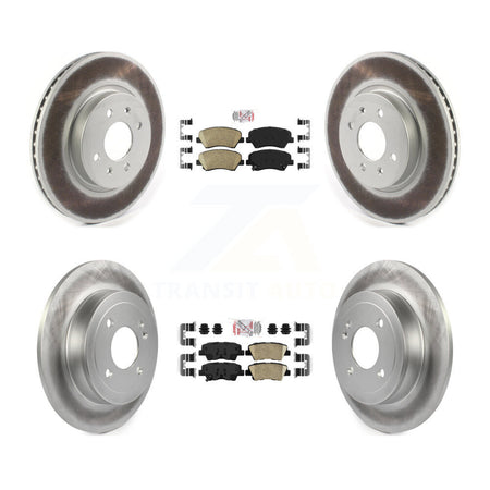 Front Rear Ceramic Pads And Coated Disc Brake Rotors Kit For Kia Rio KGA-105215