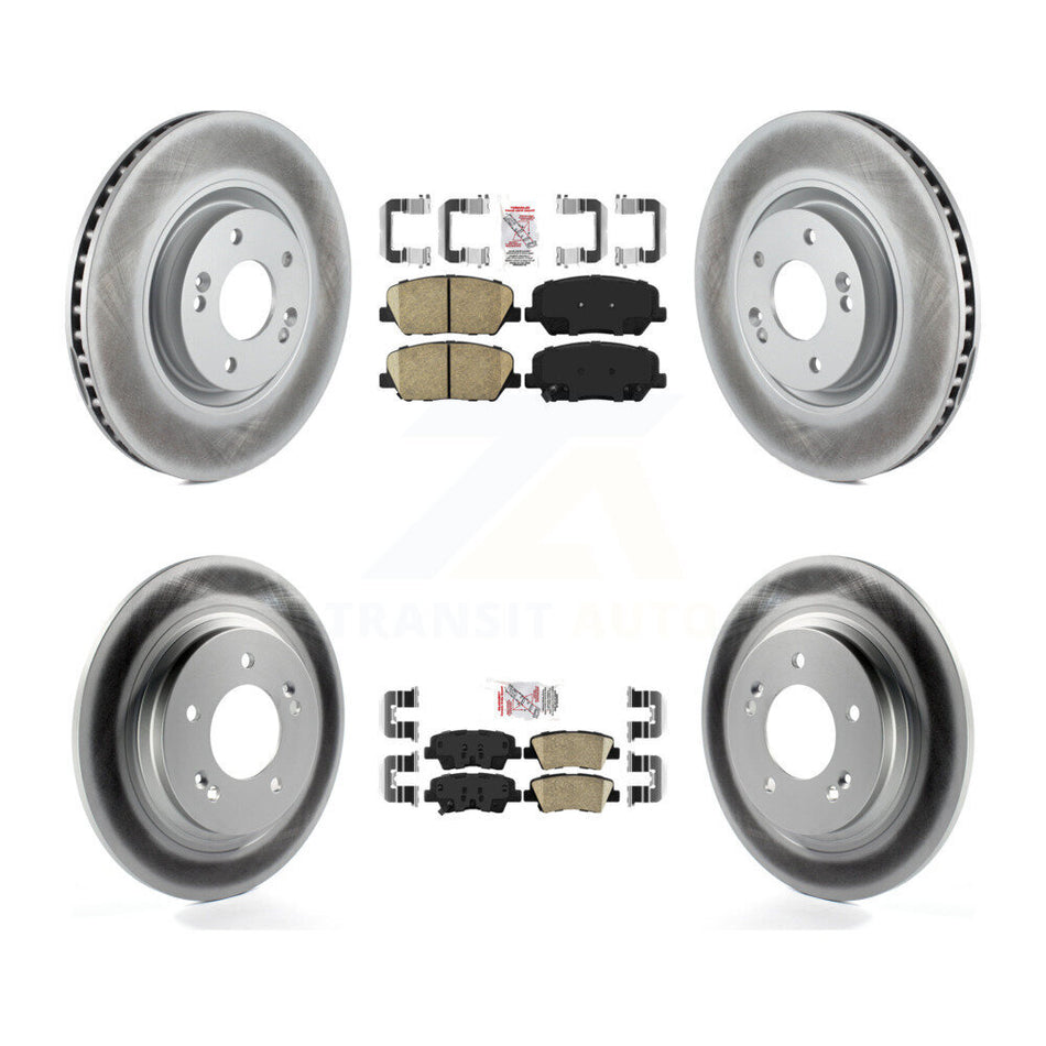 Front Rear Ceramic Pad Coated Brake Rotors Kit For Kia Optima With Electric Parking KGA-105216