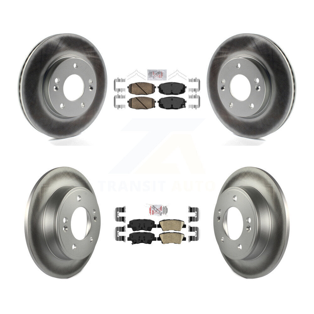 Front Rear Ceramic Pads And Coated Disc Brake Rotors Kit For 2014-2016 Kia Soul KGA-105218