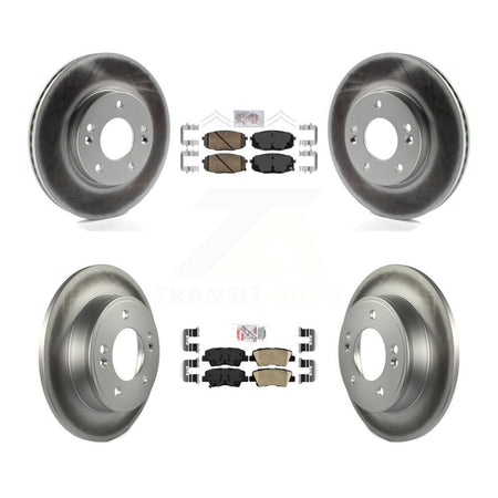 Front Rear Ceramic Pads And Coated Disc Brake Rotors Kit For 2014-2016 Kia Soul KGA-105218