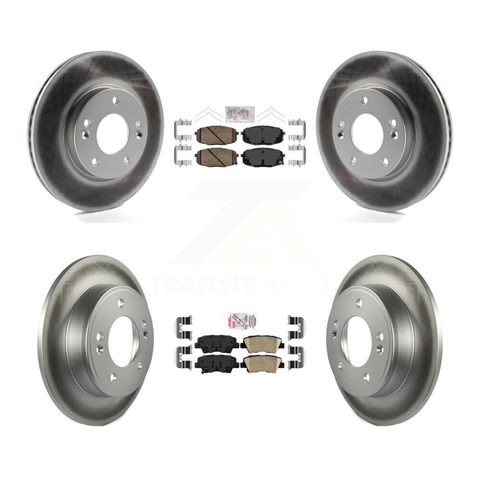 Front Rear Ceramic Pads And Coated Disc Brake Rotors Kit For 2014-2016 Kia Soul KGA-105218