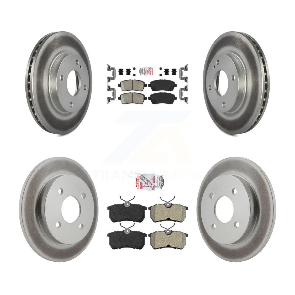 Front Ceramic Rear Semi-Metallic Pads And Coated Disc Brake Rotors Kit For Ford Fiesta KGA-105227