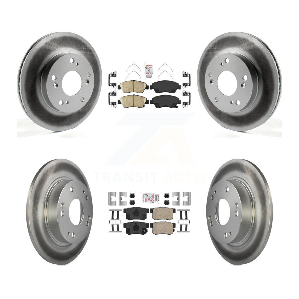 Front Rear Ceramic Pads And Coated Disc Brake Rotors Kit For 2013-2015 Acura ILX 1.5L KGA-105242