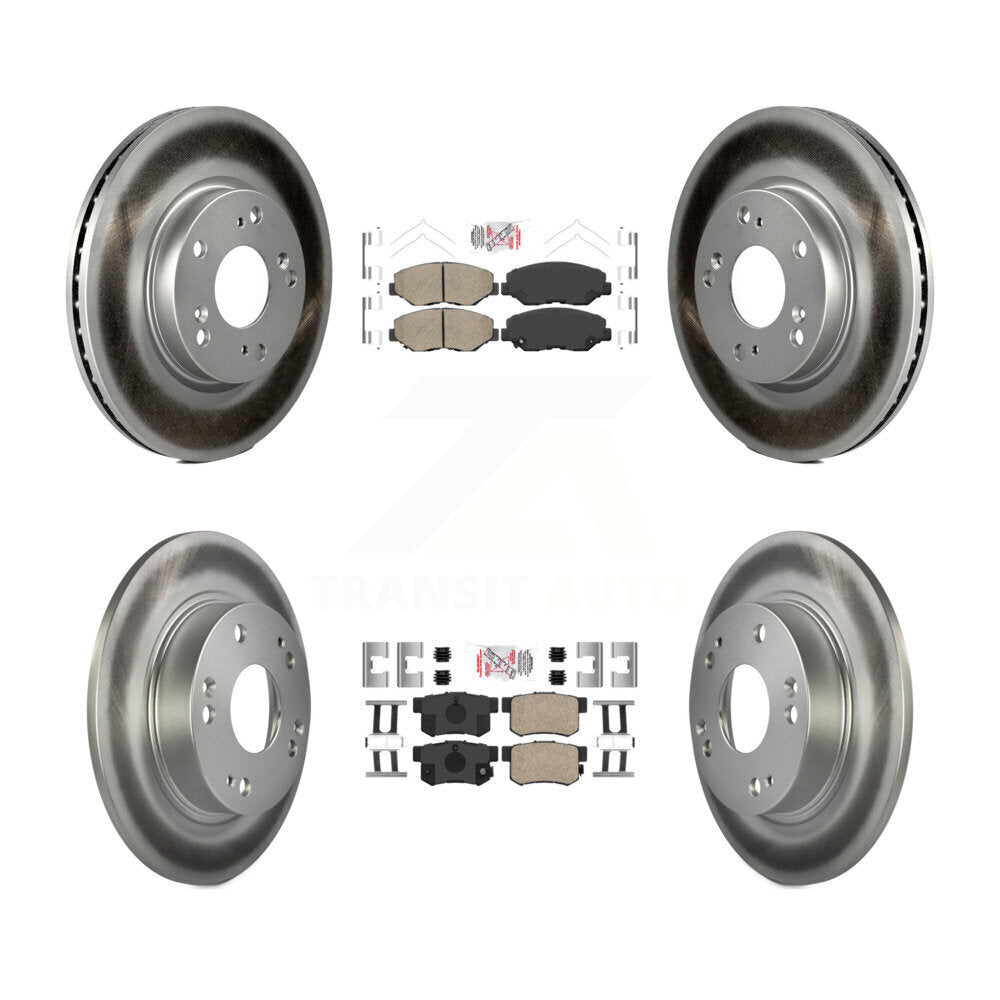 Front Rear Ceramic Pads And Coated Disc Brake Rotors Kit For 2013 Acura ILX 2.0L KGA-105243