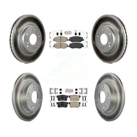 Front Rear Ceramic Pads And Coated Disc Brake Rotors Kit For 2013 Acura ILX 2.0L KGA-105244