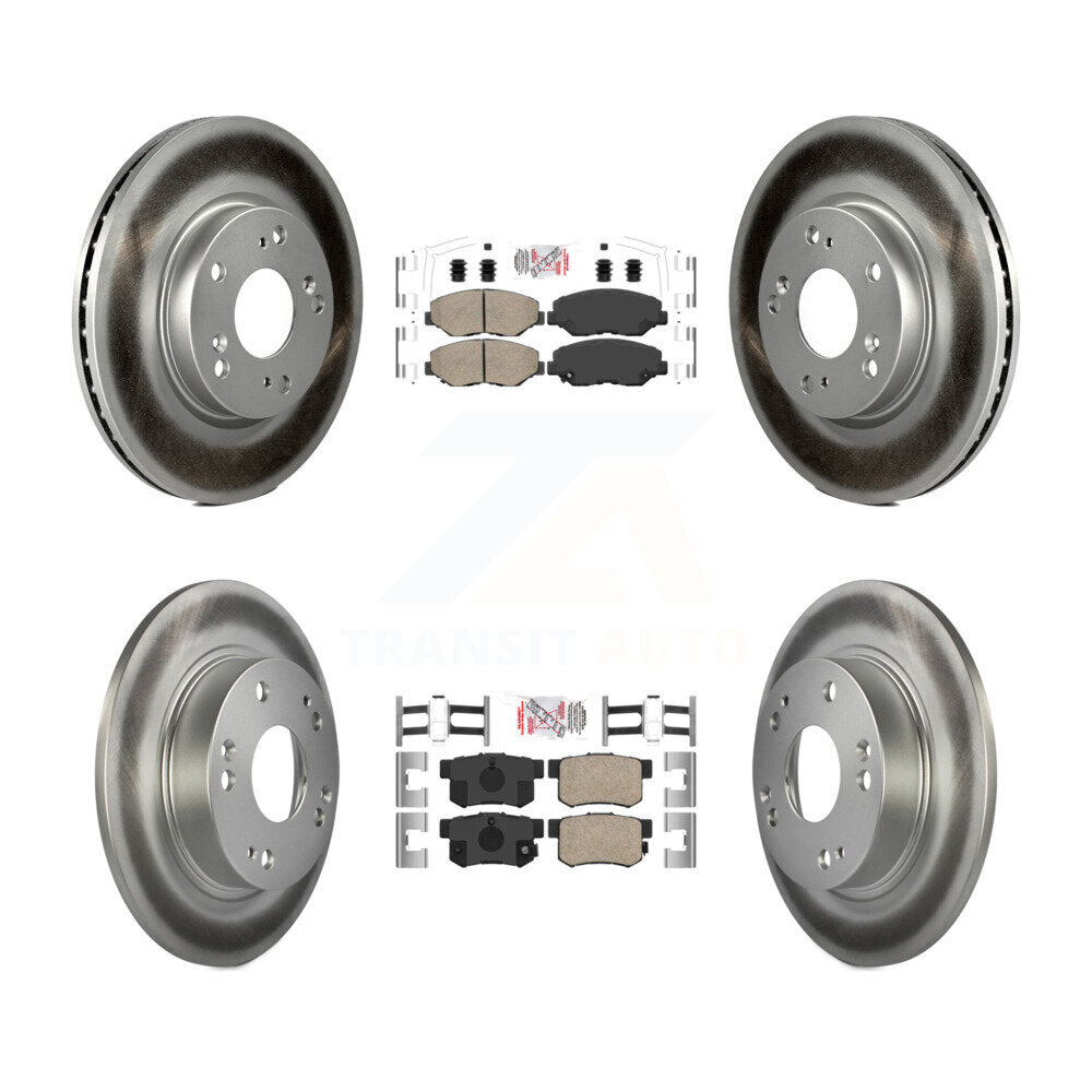 Front Rear Ceramic Pads And Coated Disc Brake Rotors Kit For 2013 Acura ILX 2.0L KGA-105245
