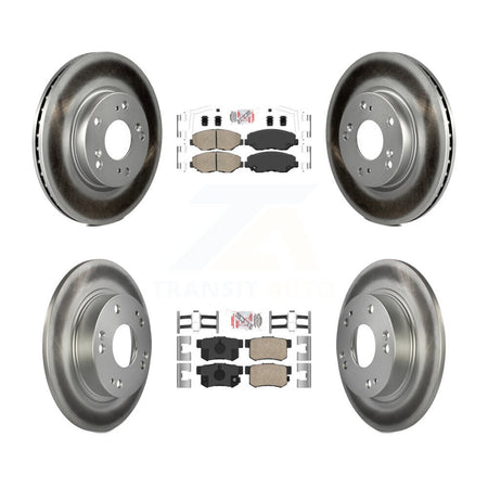 Front Rear Ceramic Pads And Coated Disc Brake Rotors Kit For 2013 Acura ILX 2.0L KGA-105245