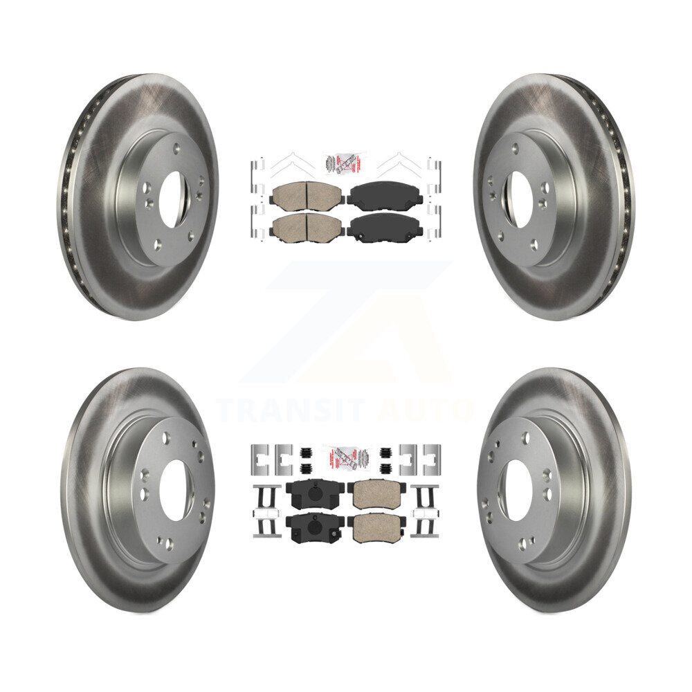 Front Rear Ceramic Pads And Coated Disc Brake Rotors Kit For 2014-2015 Acura ILX 2.0L KGA-105246