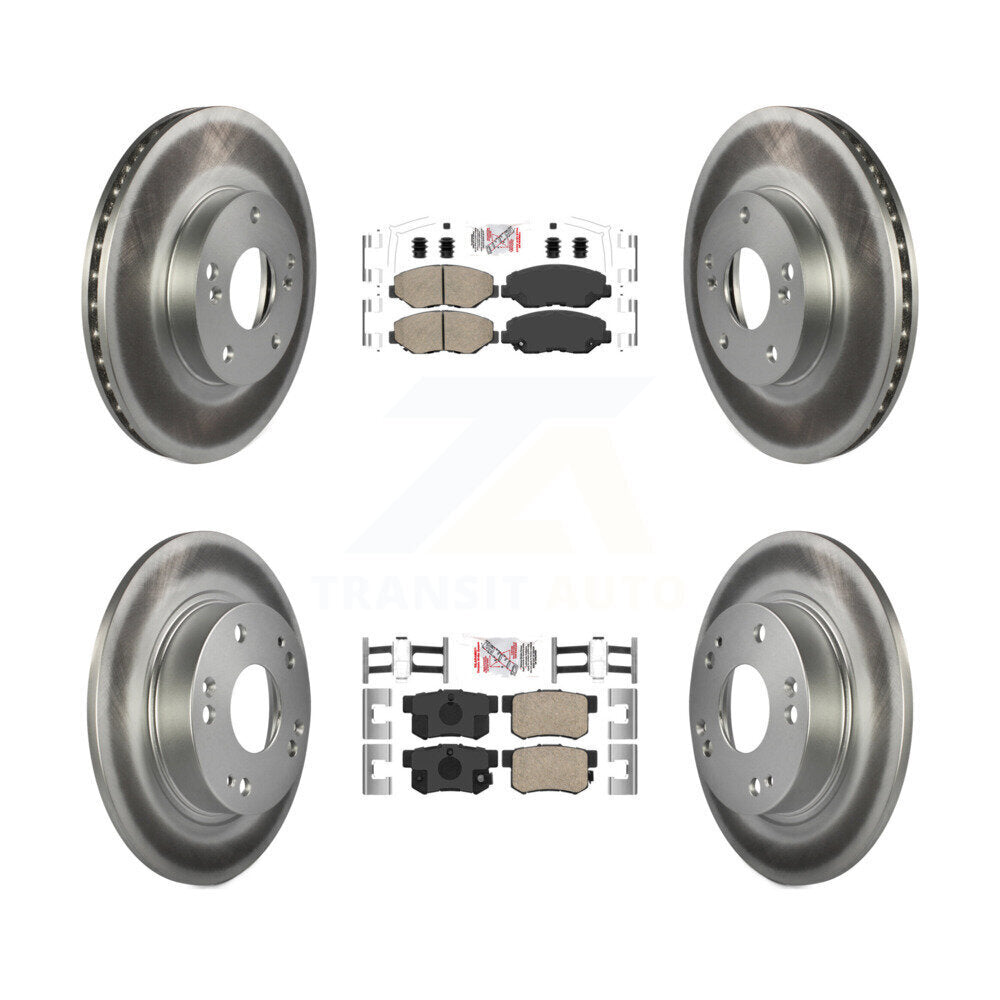 Front Rear Ceramic Pads And Coated Disc Brake Rotors Kit For 2014-2015 Acura ILX 2.0L KGA-105248