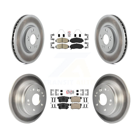 Front Rear Ceramic Pad Coat Brake Rotor Kit For 2004-2005 Acura TL Automatic transmission KGA-105256