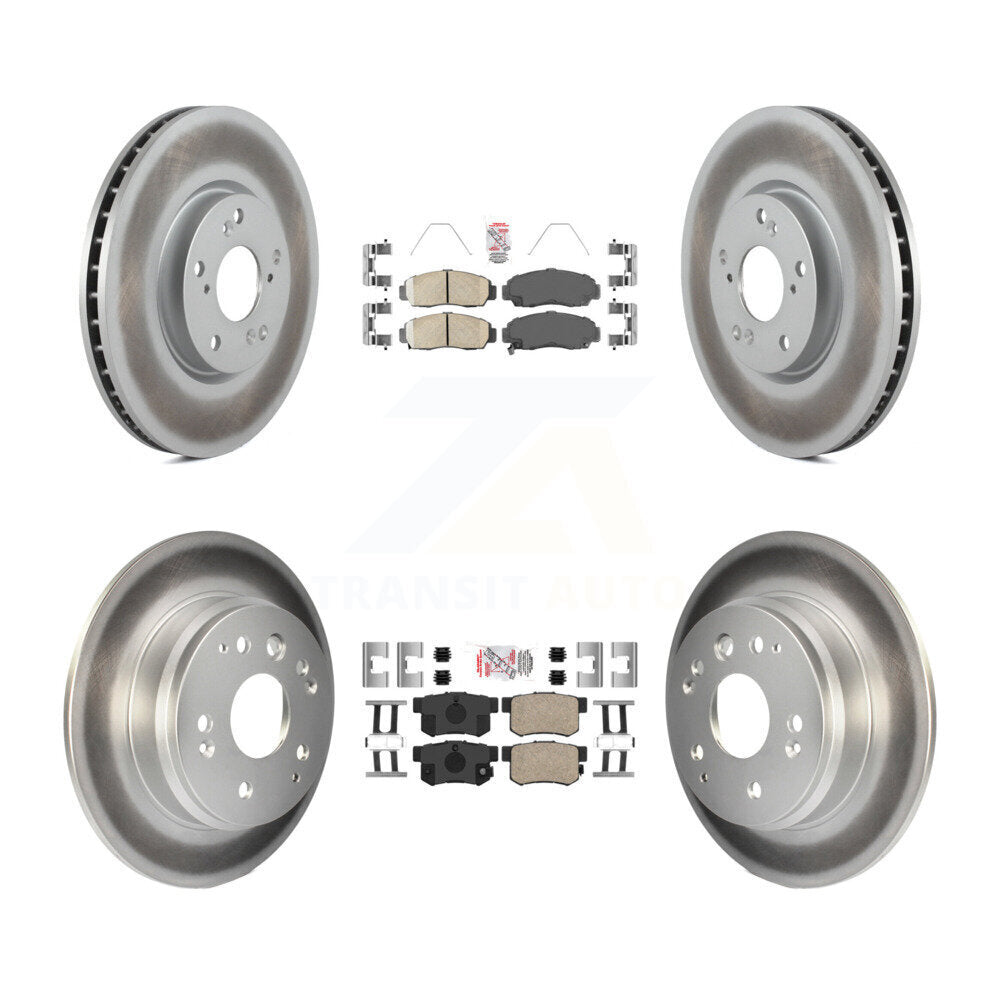 Front Rear Ceramic Pad Coat Brake Rotor Kit For 2004-2005 Acura TL Automatic transmission KGA-105257