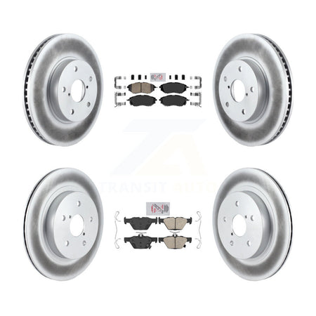 Front Rear Ceramic Pads And Coated Disc Brake Rotors Kit For 2015 Subaru Legacy 2.5L KGA-105278