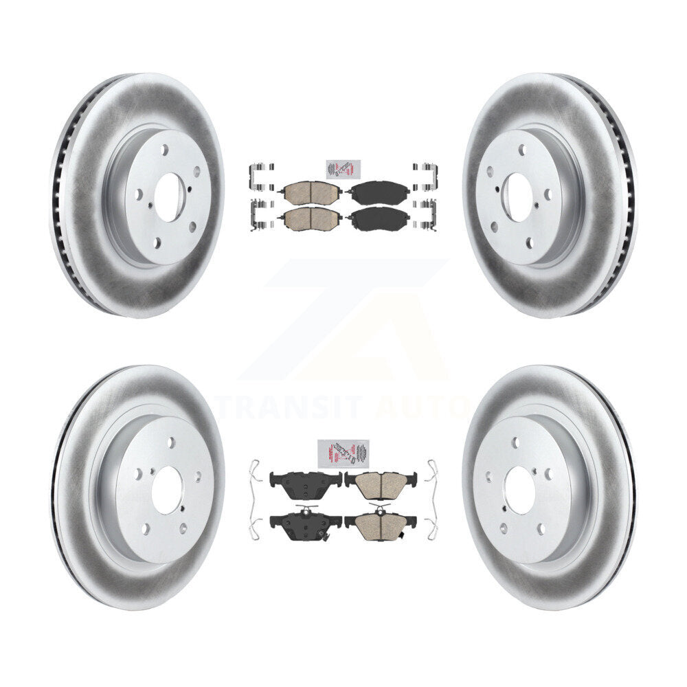 Front Rear Ceramic Pads And Coated Disc Brake Rotors Kit For 2015 Subaru Legacy 2.5L KGA-105279