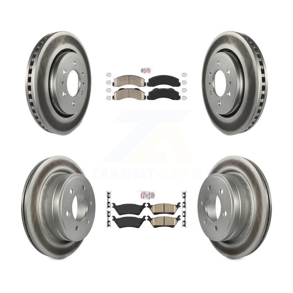 Front Rear Ceramic Pads And Coated Disc Brake Rotors Kit For Ford F-150 KGA-105284