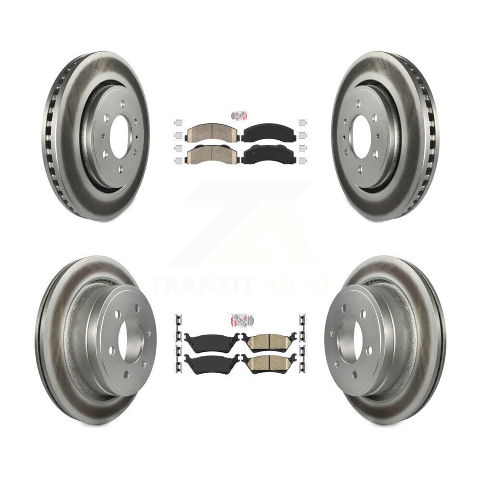 Front Rear Ceramic Pads And Coated Disc Brake Rotors Kit For Ford F-150 KGA-105284