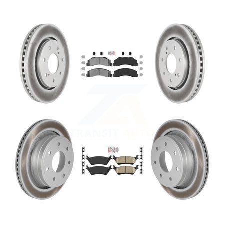 Front Semi-Metallic Rear Ceramic Pads And Coated Disc Brake Rotors Kit For Ford F-150 KGA-105285