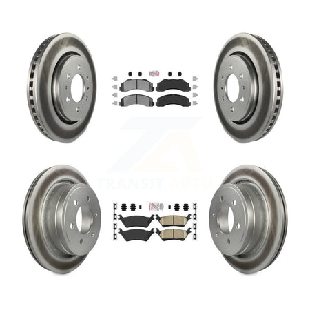 Front Semi-Metallic Rear Ceramic Pads And Coated Disc Brake Rotors Kit For Ford F-150 KGA-105287