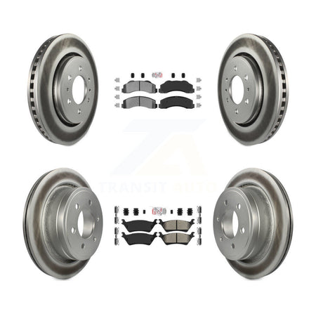 Front Rear Semi-Metallic Pads And Coated Disc Brake Rotors Kit For Ford F-150 KGA-105291