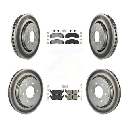 Front Semi-Metallic Rear Ceramic Pads And Coated Disc Brake Rotors Kit For Ford F-150 KGA-105297