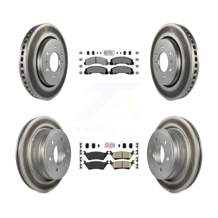 Front Semi-Metallic Rear Ceramic Pads And Coated Disc Brake Rotors Kit For Ford F-150 KGA-105301