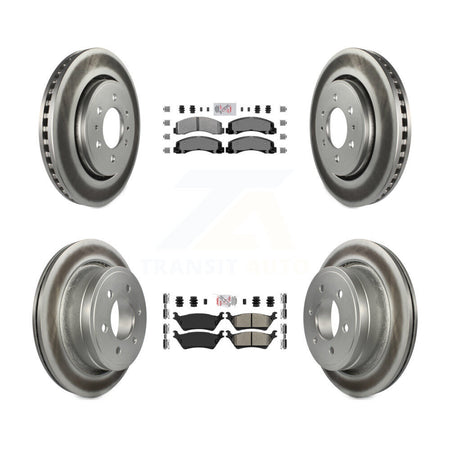 Front Rear Semi-Metallic Pads And Coated Disc Brake Rotors Kit For Ford F-150 KGA-105303