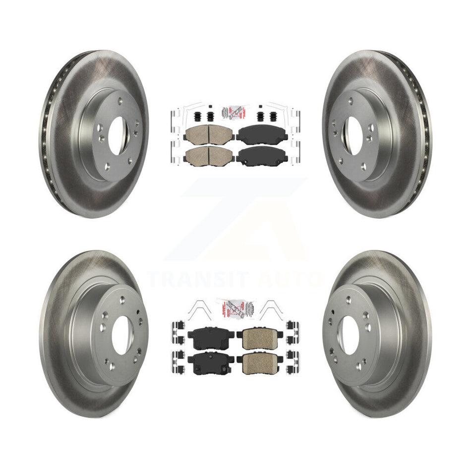 Front Rear Ceramic Pads And Coated Disc Brake Rotors Kit For Honda Accord KGA-105314