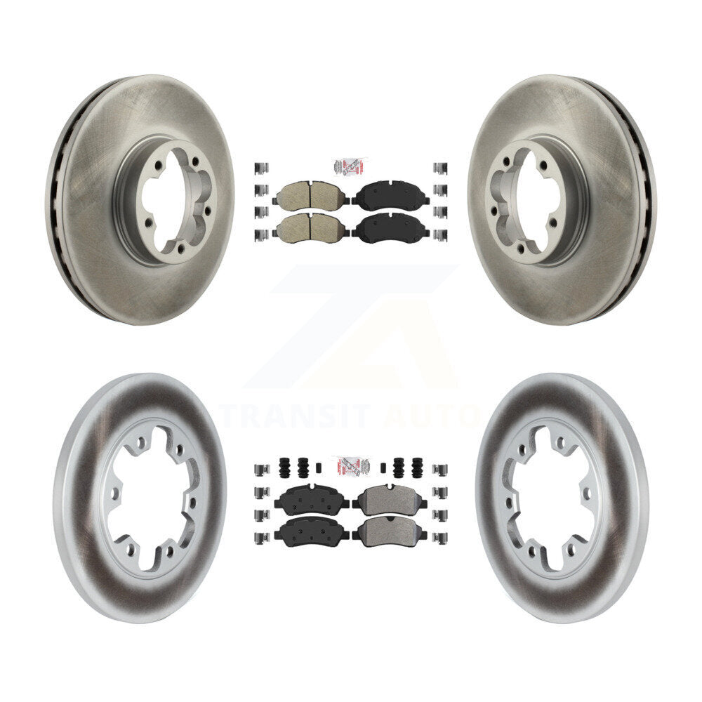 Front Rear Semi-Metallic Pads And Coated Disc Brake Rotors Kit For Ford Transit-350 HD KGA-105321