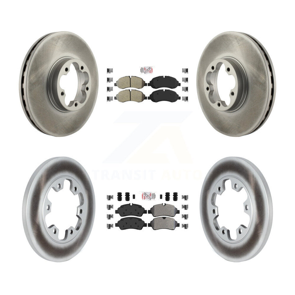 Front Rear Semi-Metallic Pads And Coated Disc Brake Rotors Kit For Ford Transit-350 HD KGA-105321