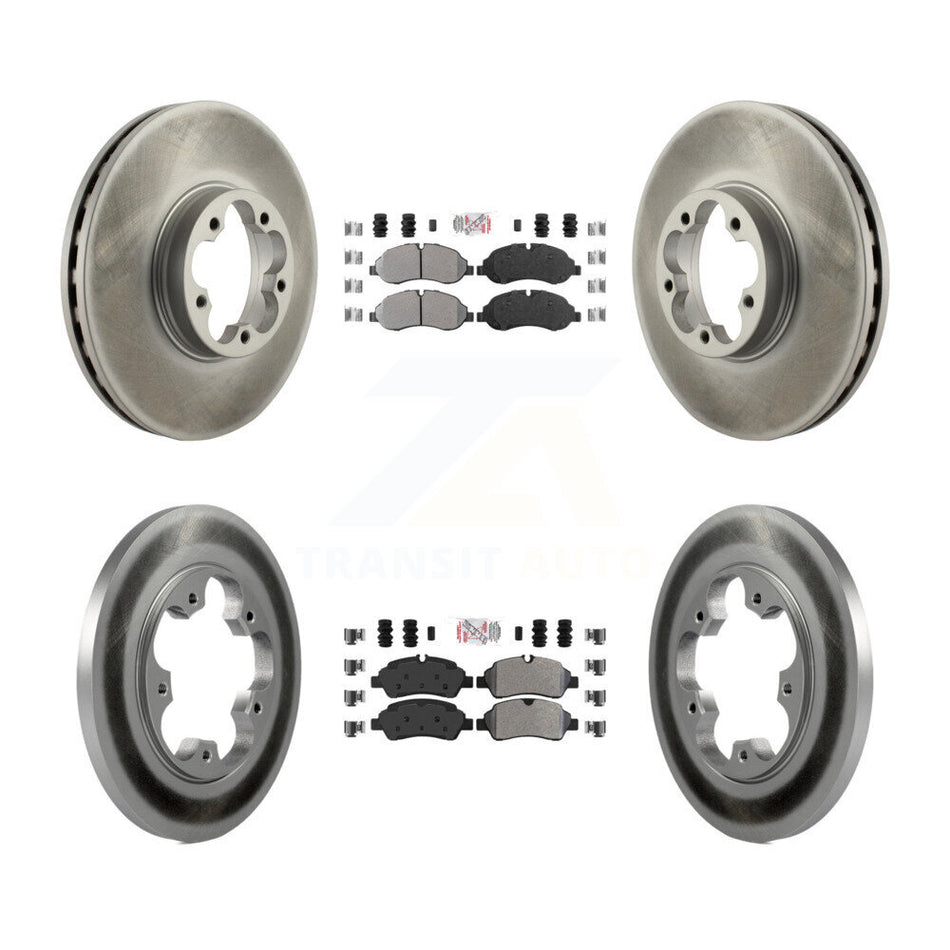 Front Rear Semi-Metallic Pads And Coated Disc Brake Rotors Kit For Ford Transit-350 HD KGA-105324