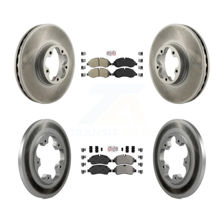 Front Rear Semi-Metallic Pads And Coated Disc Brake Rotors Kit For Ford Transit-350 HD KGA-105325