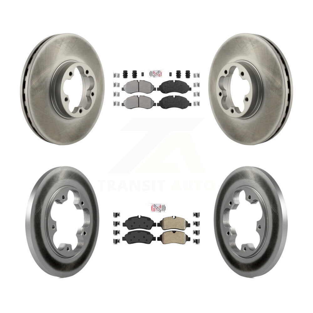 Front Rear Semi-Metallic Pads And Coated Disc Brake Rotors Kit For Ford Transit-350 HD KGA-105326