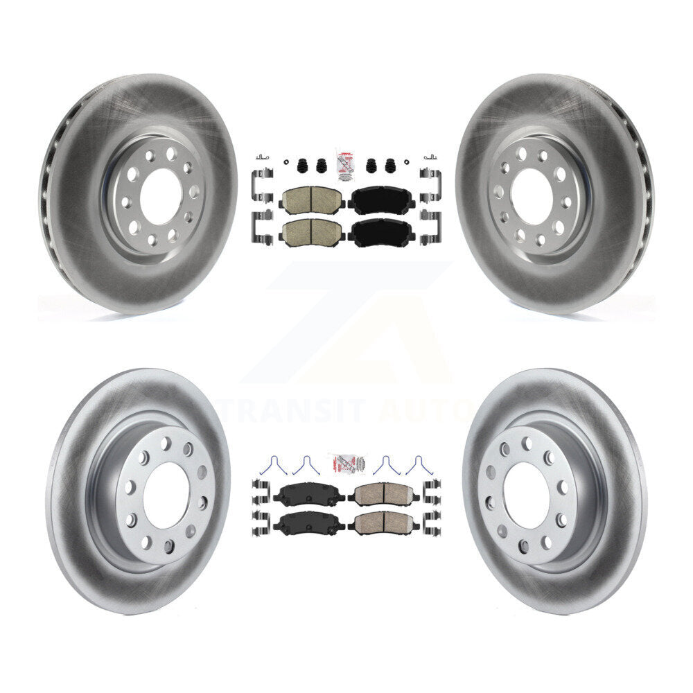 Front Rear Ceramic Pads And Coated Disc Brake Rotors Kit For 2013-2016 Dodge Dart KGA-105330