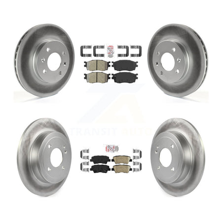 Front Semi-Metallic Rear Ceramic Pad Coated Disc Brake Rotors Kit For 2011 Hyundai Accent KGA-105333