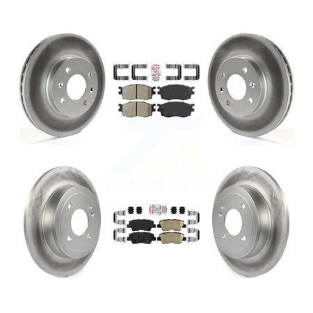 Front Semi-Metallic Rear Ceramic Pad Coated Disc Brake Rotors Kit For 2011 Hyundai Accent KGA-105334