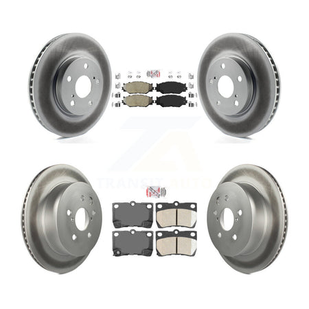 Front Semi-Metallic Rear Ceramic Pad & Coated Brake Rotor Kit For 2010-2013 Lexus IS250 C KGA-105336