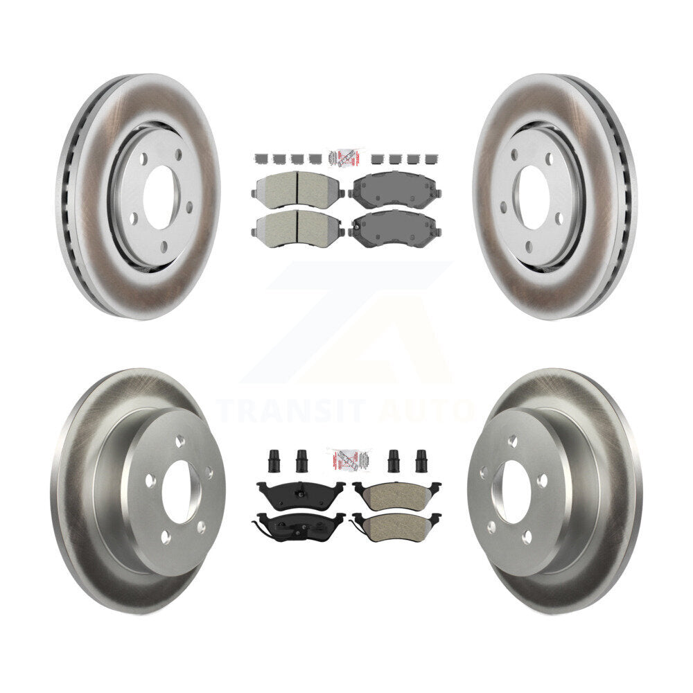 Front Rear Semi-Metallic Pad Coat Brake Rotor Kit For Dodge Caravan Grand Chrysler Town & KGA-105342