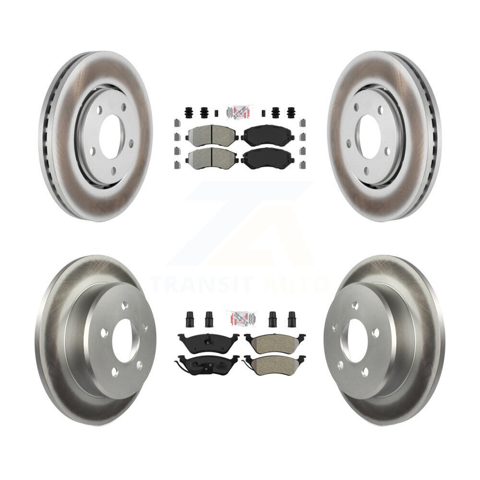 Front Rear Semi-Metallic Pad Coat Brake Rotor Kit For Dodge Caravan Grand Chrysler Town & KGA-105343