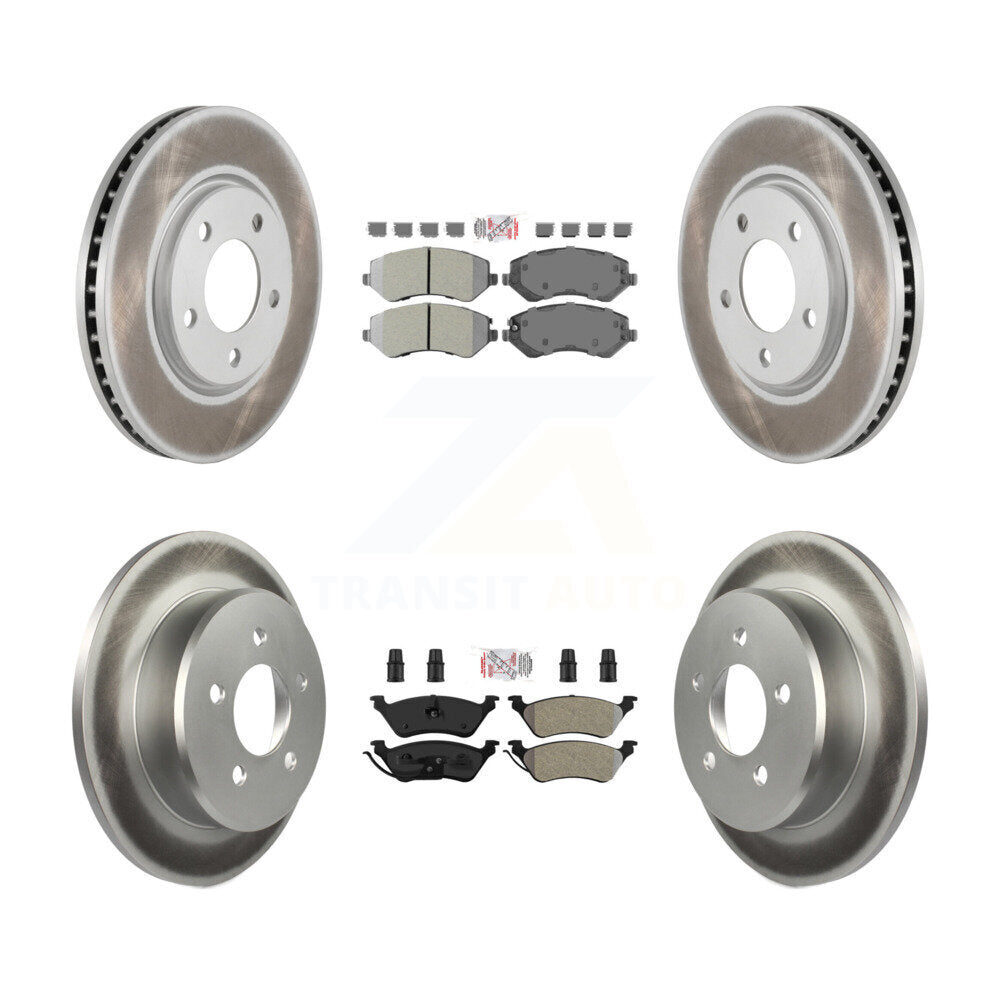 Front Rear Semi-Metallic Pad Coated Disc Brake Rotor Kit For Dodge Grand Caravan Chrysler KGA-105344