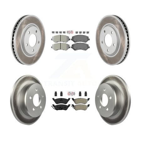 Front Rear Semi-Metallic Pad Coated Disc Brake Rotor Kit For Dodge Grand Caravan Chrysler KGA-105344