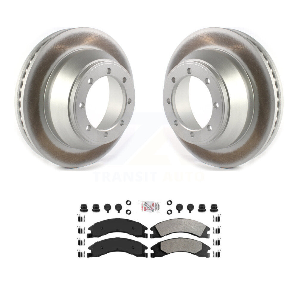 Rear Coat Brake Rotor Semi-Metallic Pad Kit For 09-10 Ford E-450 Super Duty DIESEL engine KGA-105351