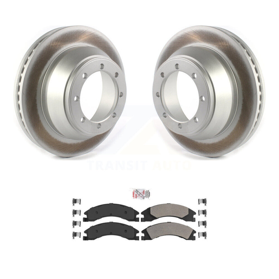 Rear Coat Brake Rotor Semi-Metallic Pad Kit For 09-10 Ford E-450 Super Duty DIESEL engine KGA-105352
