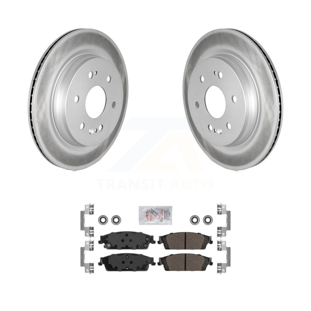 Rear Coated Brake Rotors Semi-Metallic Pad Kit For Chevrolet Silverado 1500 LD GMC Sierra KGA-105383