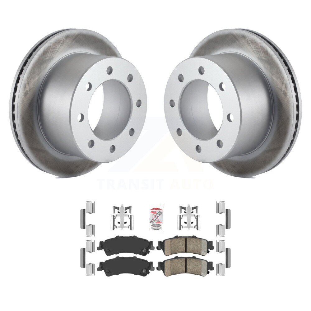 Rear Coated Disc Brake Rotors And Ceramic Pads Kit For 2001 GMC Sierra 3500 KGA-105405