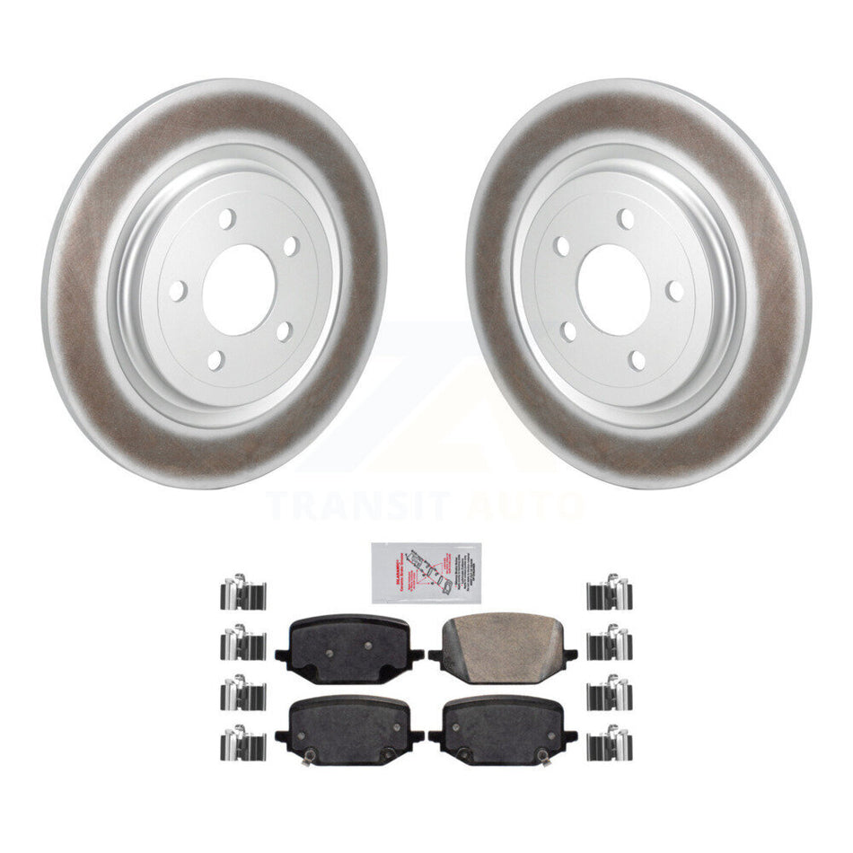 Rear Coated Disc Brake Rotors And Ceramic Pads Kit For 2022-2024 Ford Explorer 2.3L KGA-105412