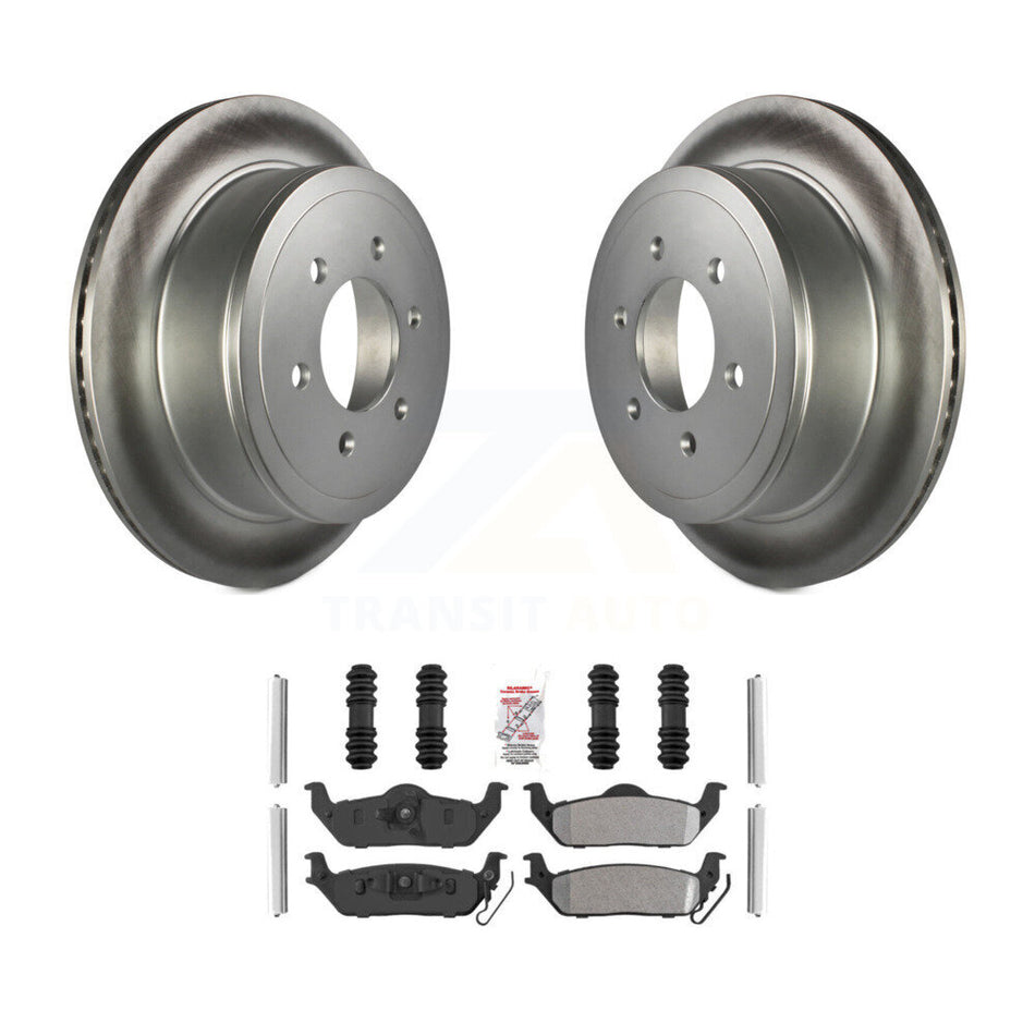Rear Coated Disc Brake Rotors And Semi-Metallic Pads Kit For Ford F-150 Lincoln Mark LT KGA-105439