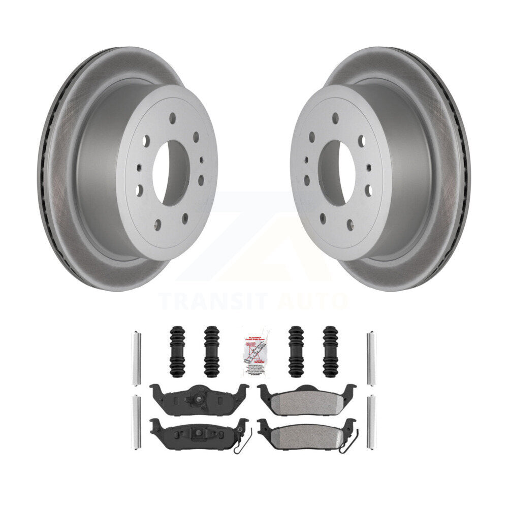 Rear Coated Disc Brake Rotors And Semi-Metallic Pads Kit For Ford F-150 Lincoln Mark LT KGA-105440