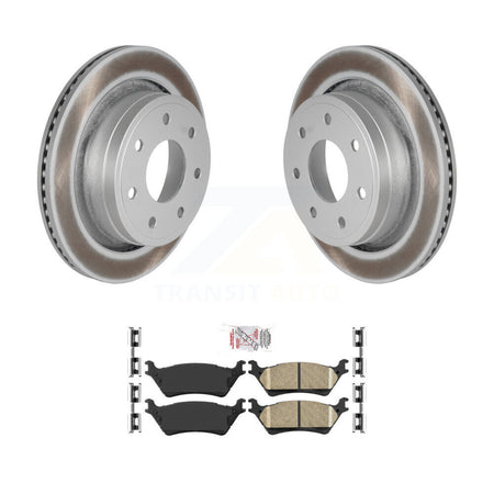 Rear Coated Disc Brake Rotor & Ceramic Pad Kit For 2012-2014 Ford F-150 With 7 Lug Wheels KGA-105447
