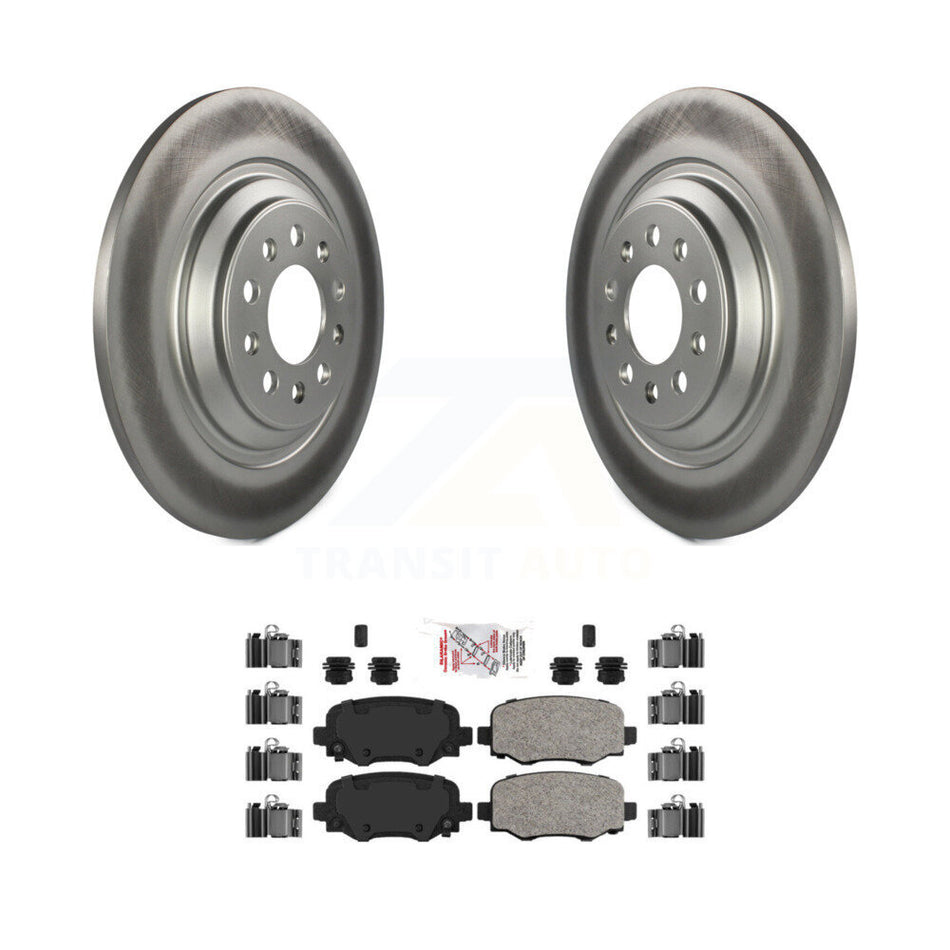 Rear Coated Brake Rotors Ceramic Pad Kit For Jeep Cherokee With Dual Piston Front Caliper KGA-105455