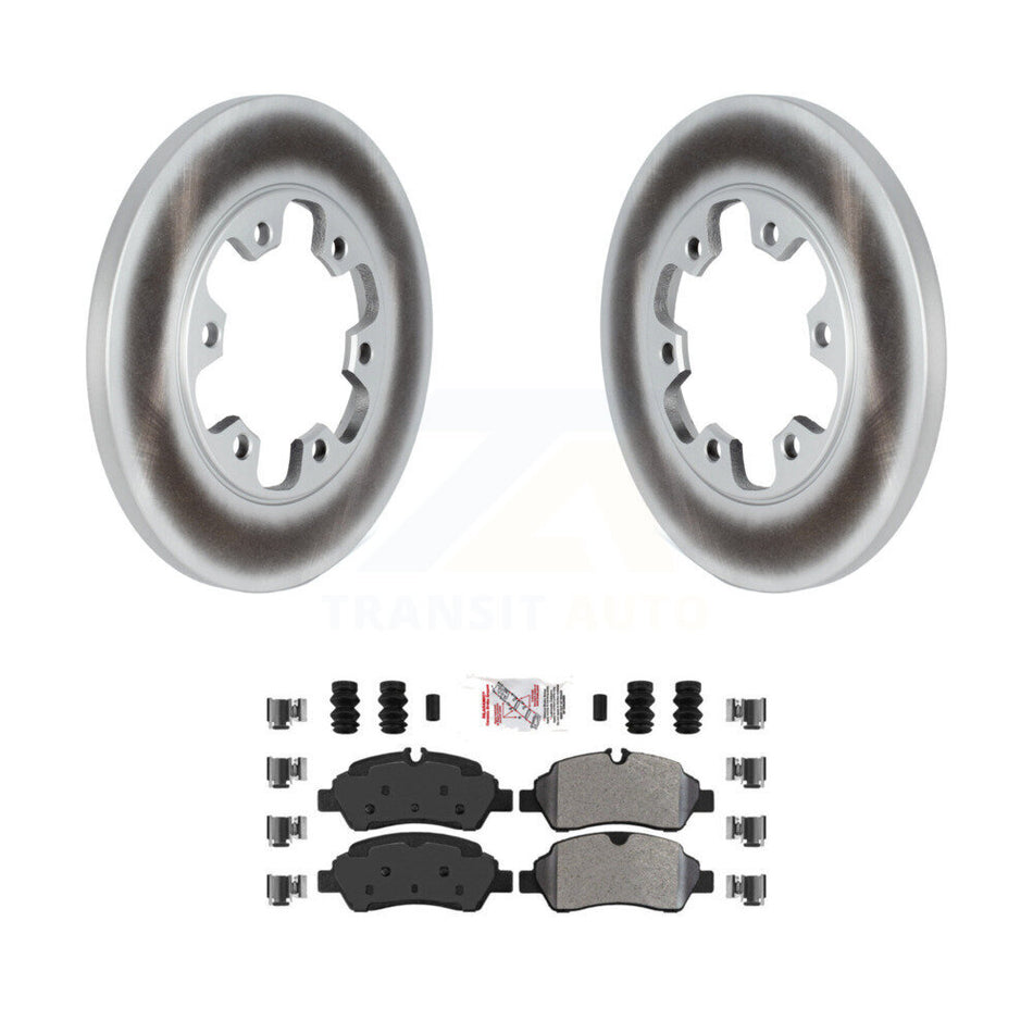 Rear Coated Brake Rotor & Semi-Metallic Pad Kit For Ford Transit-350 HD With 6 Lug Wheels KGA-105458