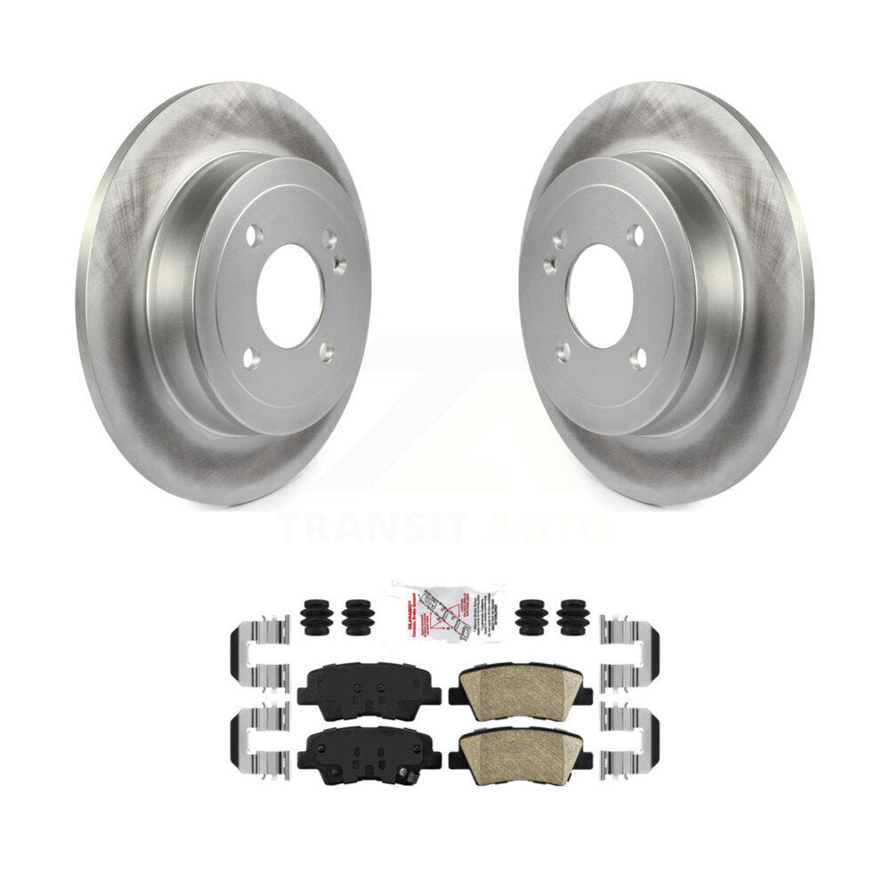 Rear Coated Disc Brake Rotors And Ceramic Pads Kit For 2011 Hyundai Accent KGA-105464